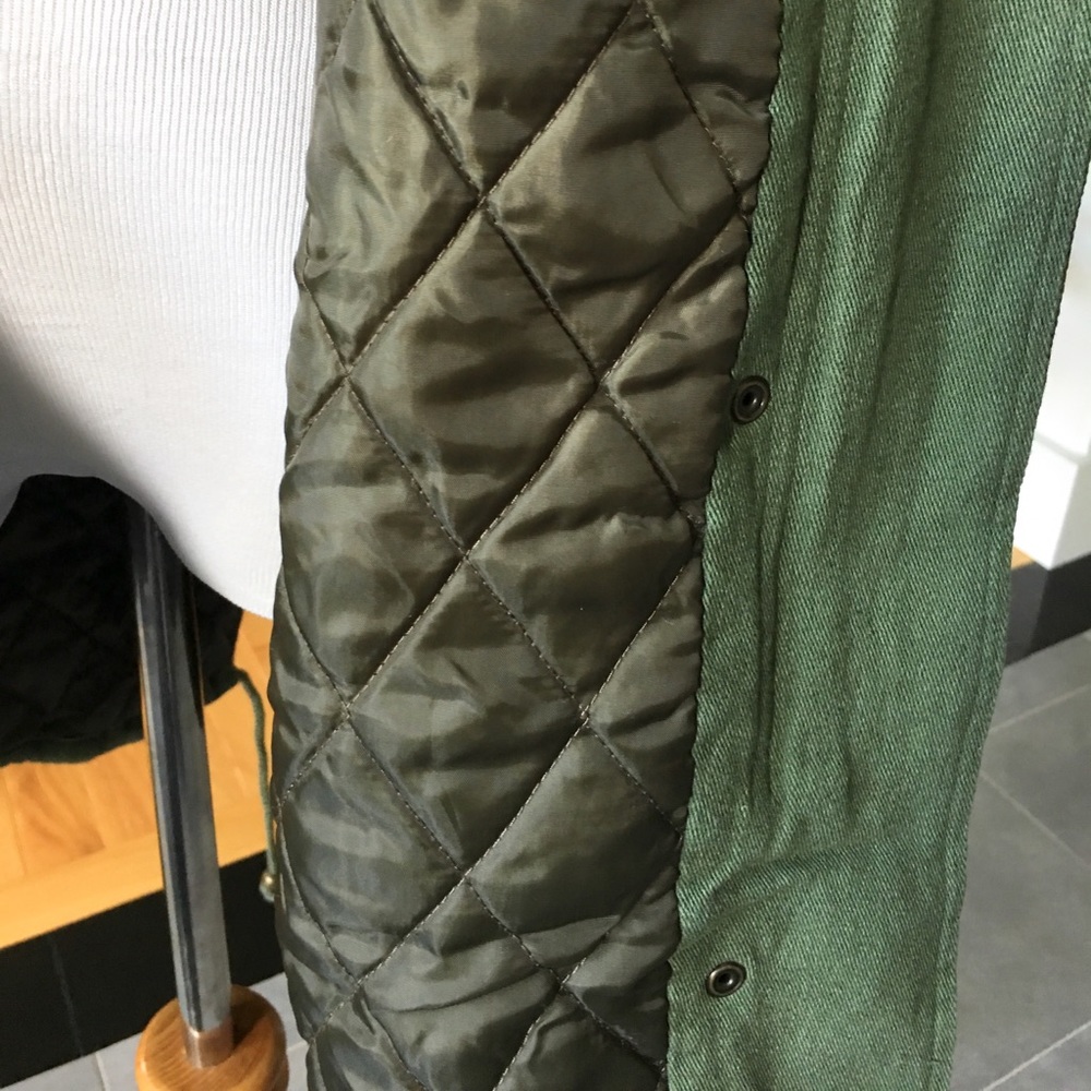 Olive Fuchsia Military Statement Jacket Faux Fur - Picture 7 of 8